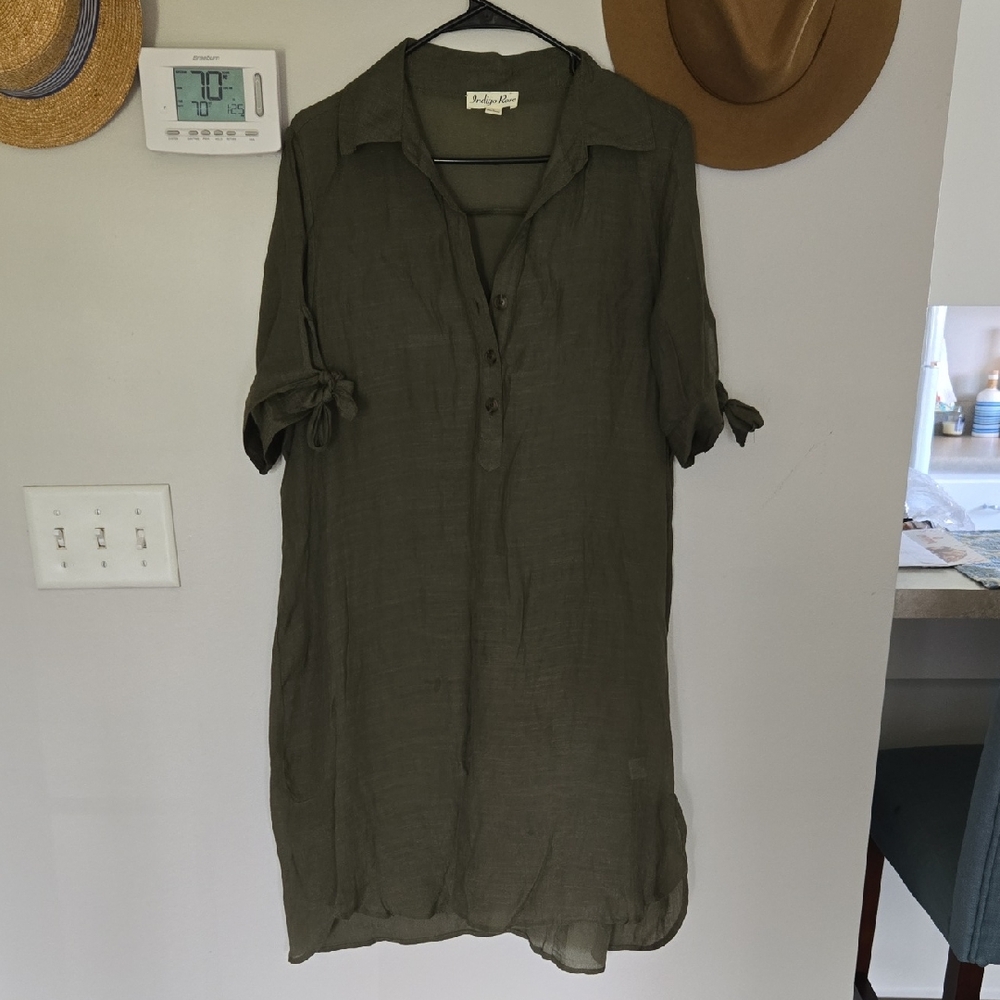 Olive Green Mini Dress